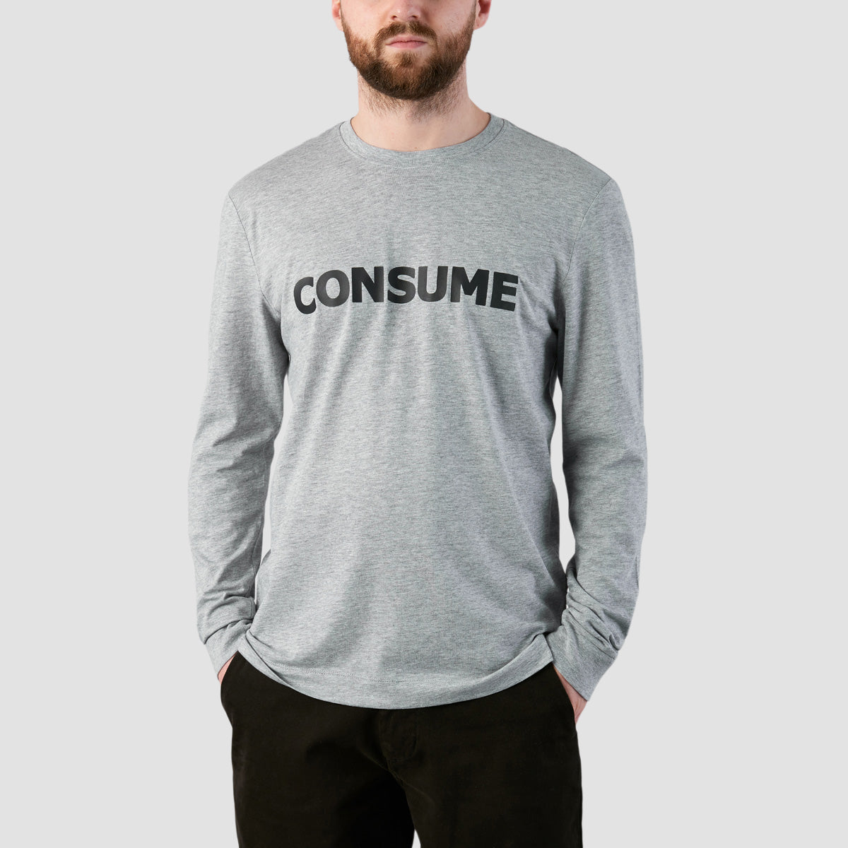 Consume Logo Longsleeve T-Shirt Athletic Heather/Black