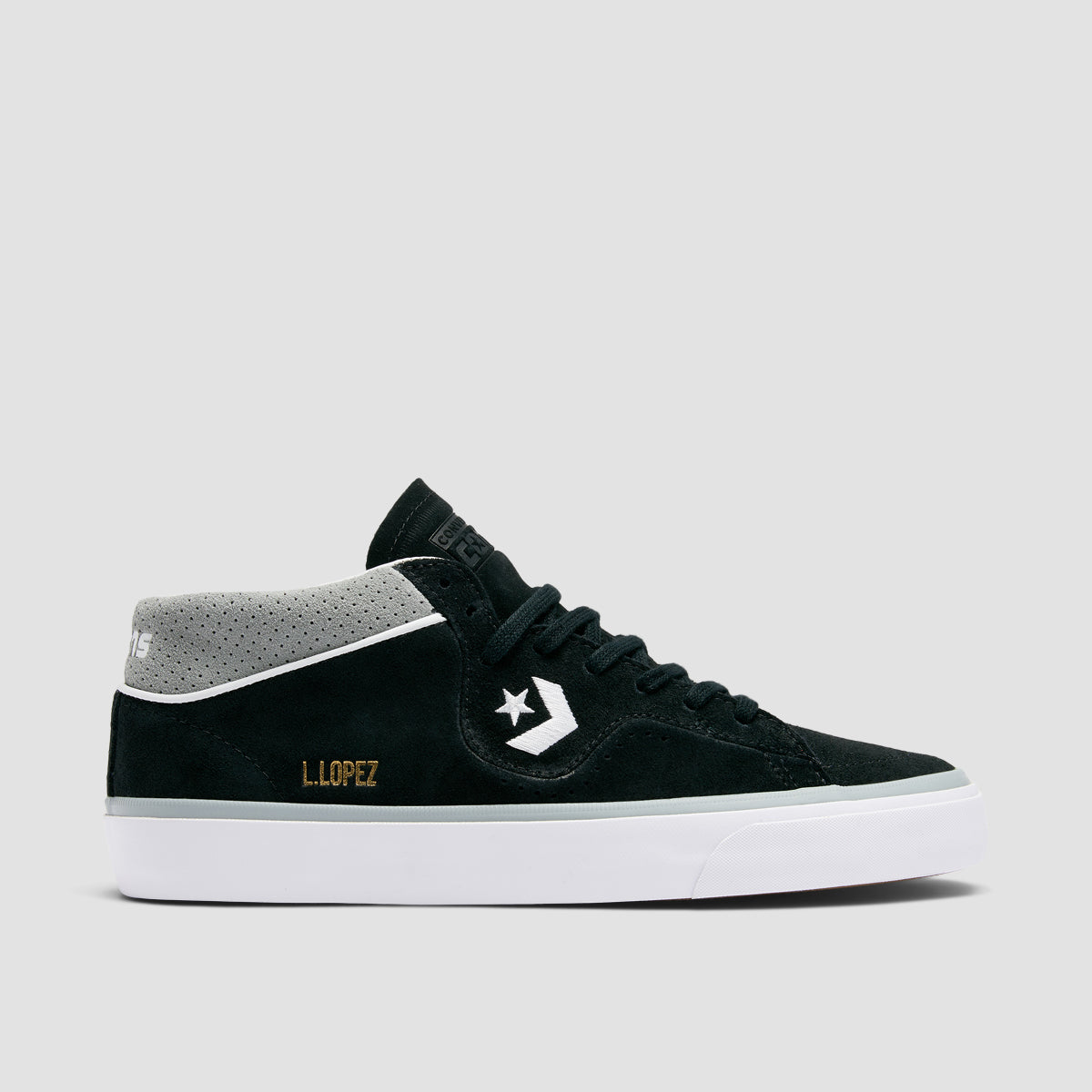 Converse Louie Lopez Pro Mid Shoes Black Ash Stone White