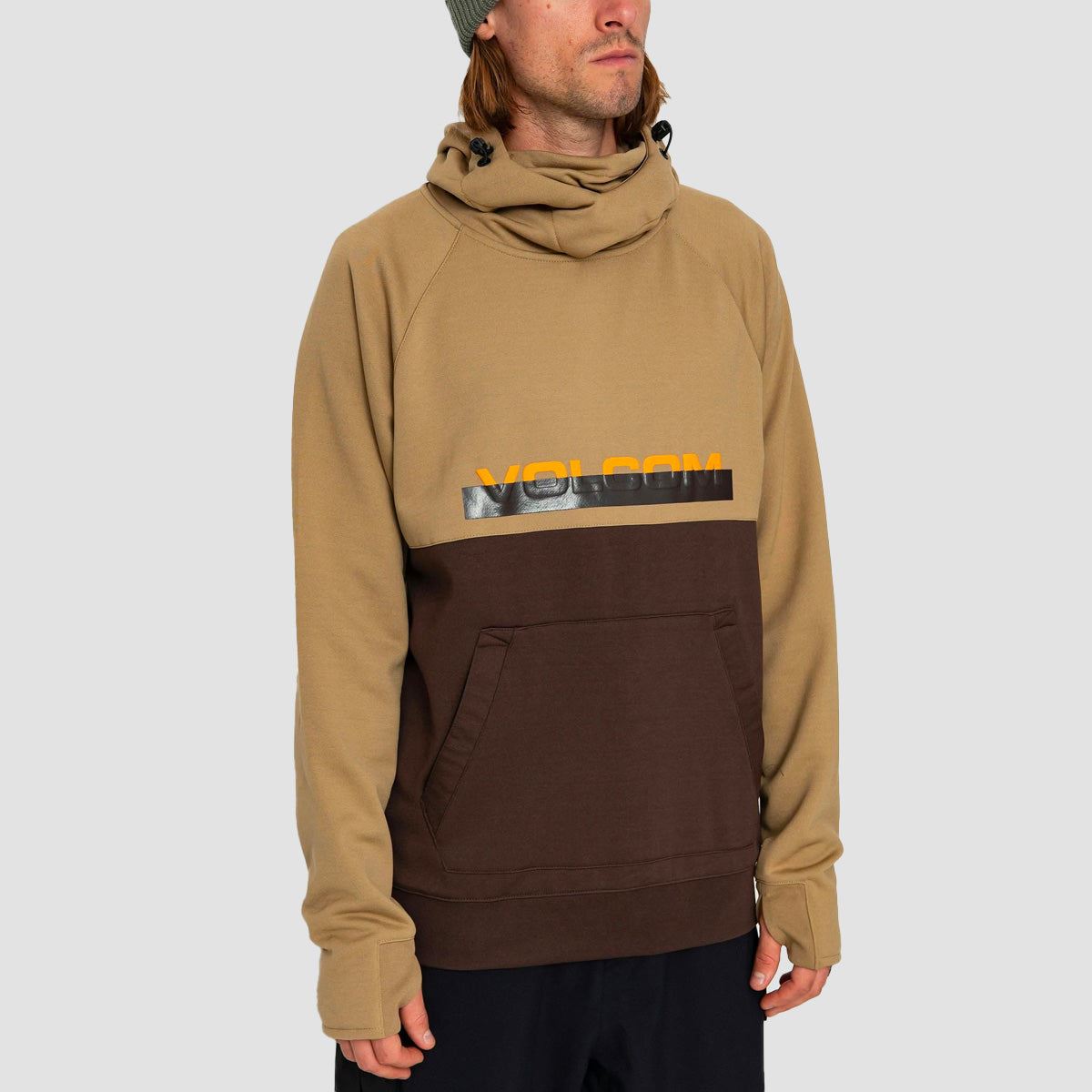 Volcom Hydro Riding Pullover Snow Hoodie Dark Khaki
