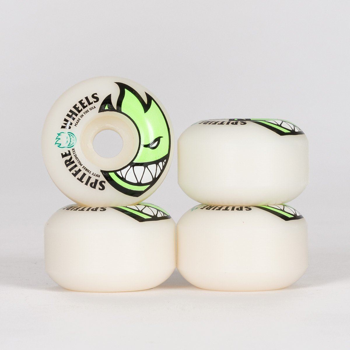 Spitfire Bighead Skateboard Wheels White/Green 53mm