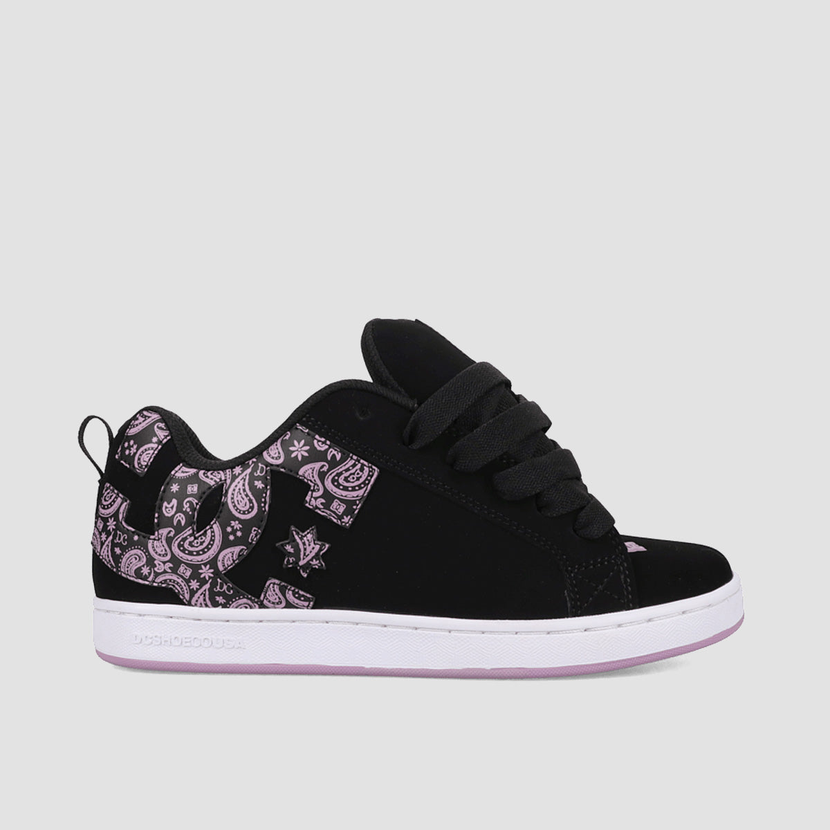 DC Court Graffik Shoes - Black/Lavender - Womens