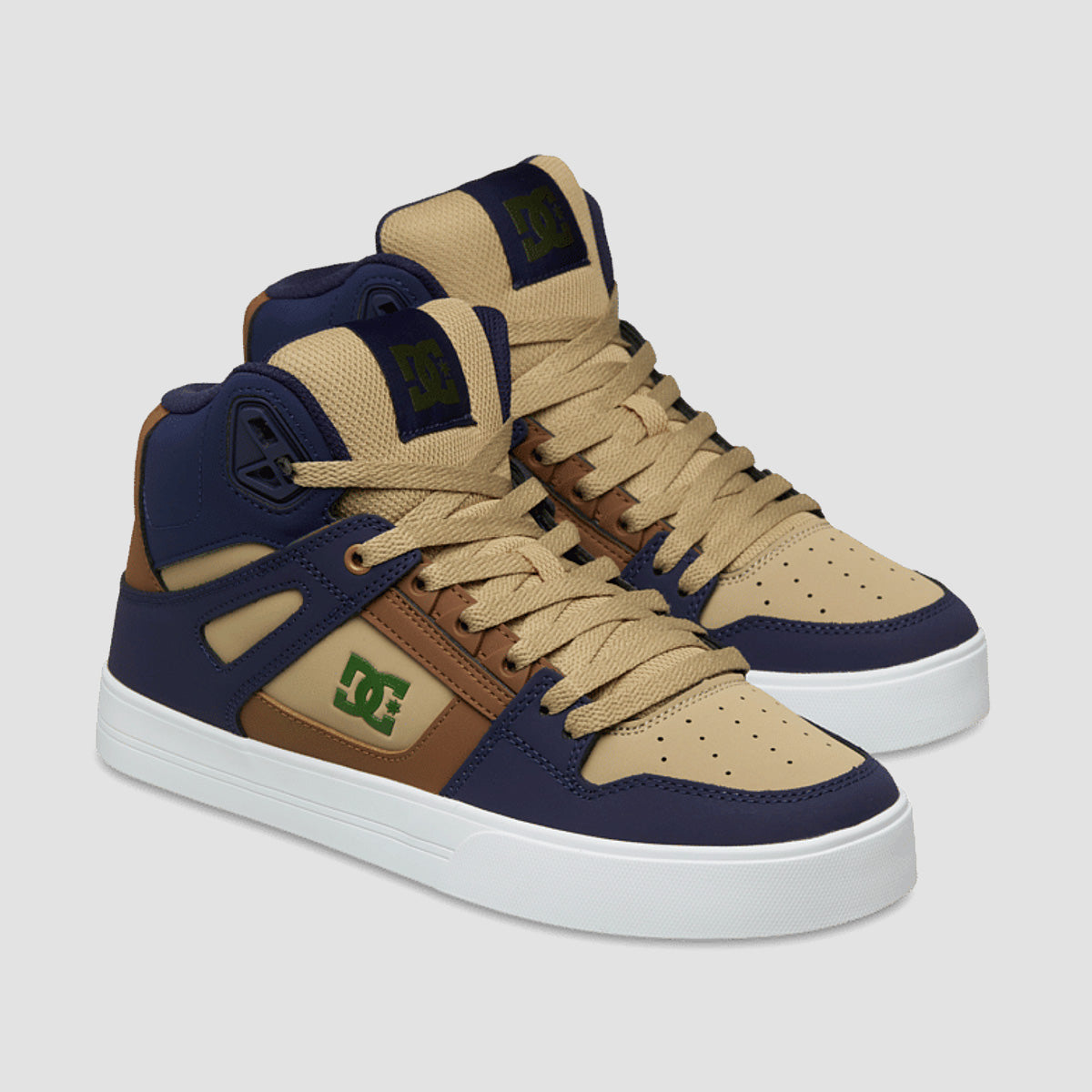 DC Pure High-Top WC Shoes - Navy/Brown/Tan