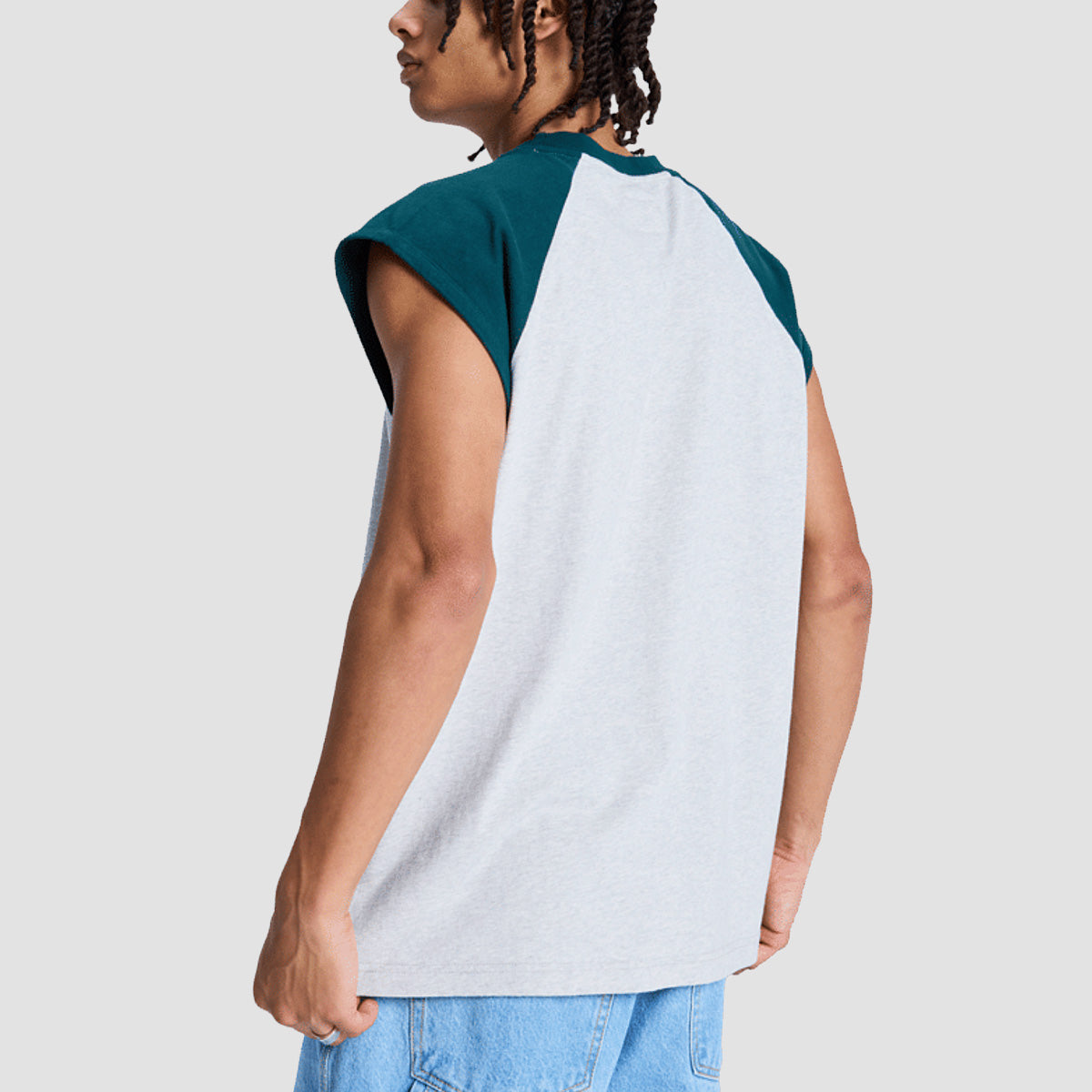 DC Raglan Tank Vest Light Heather Grey