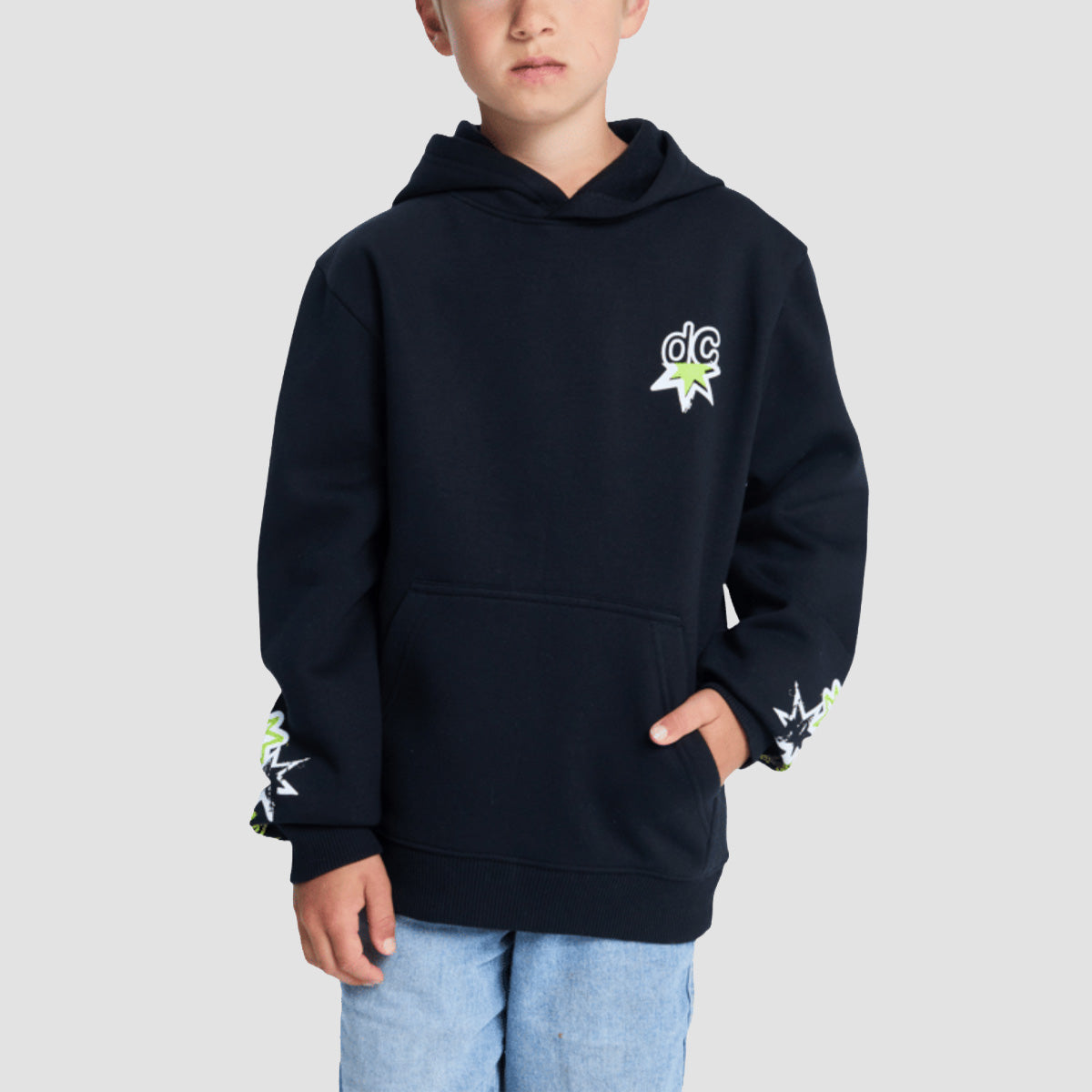 DC Shock Side Pullover Hoodie Black - Kids