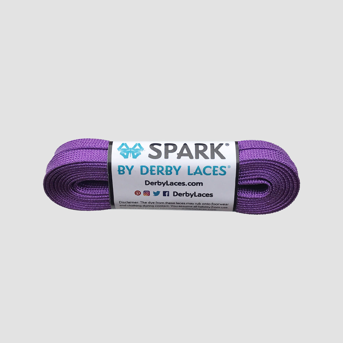Derby Laces SPARK Metallic 8mm 274cm Roller Derby Skate Laces Purple