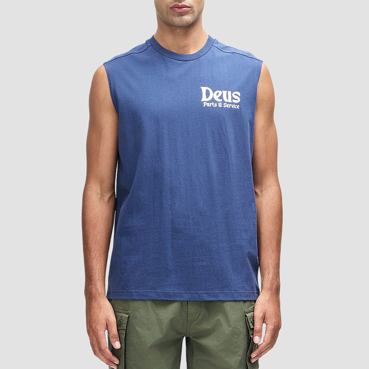 Deus Knucklebones Muscle Vest Mechanic Blue