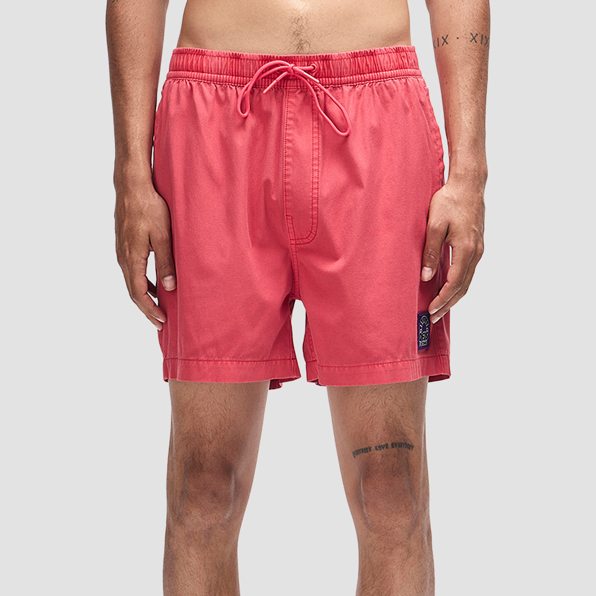 Deus Sandbar Garment Dyed Swim Shorts Melon Red