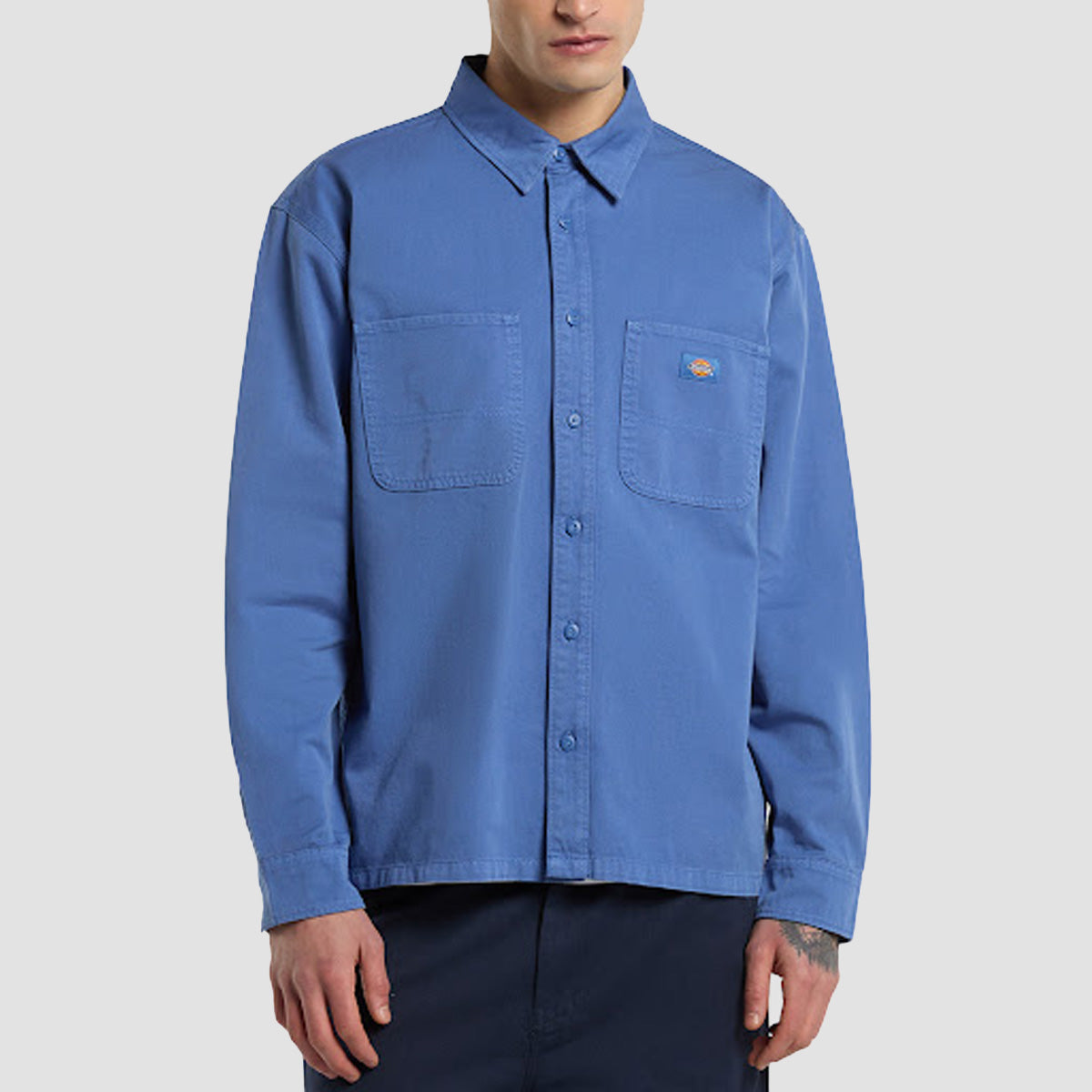 Dickies 247 Garment Dyed Longsleeve Work Shirt Dutch Blue