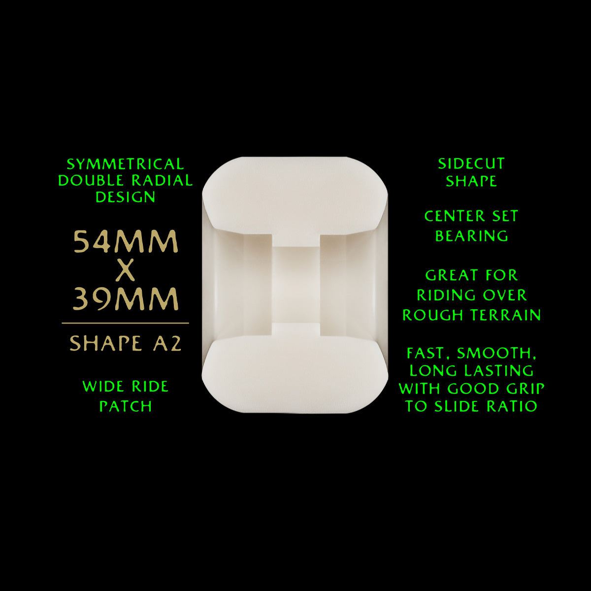 Powell Peralta Dragon Formula 88A A2 Skateboard Wheels Off White/Green 54x39mm