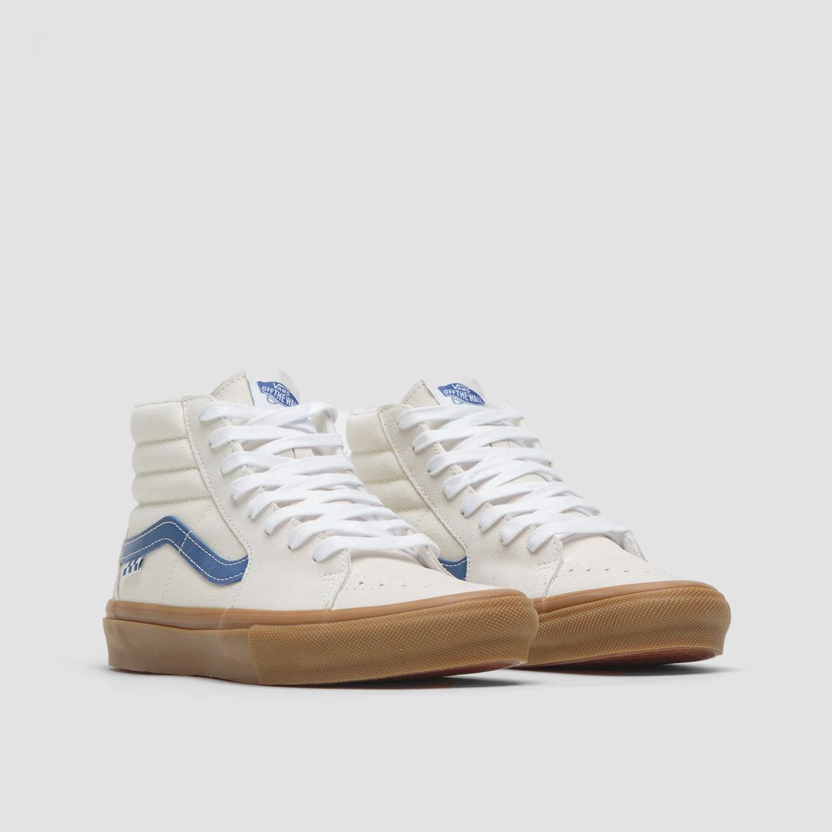 Vans Skate Sk8-Hi Top Shoes - Marshmallow/Blue/Gum