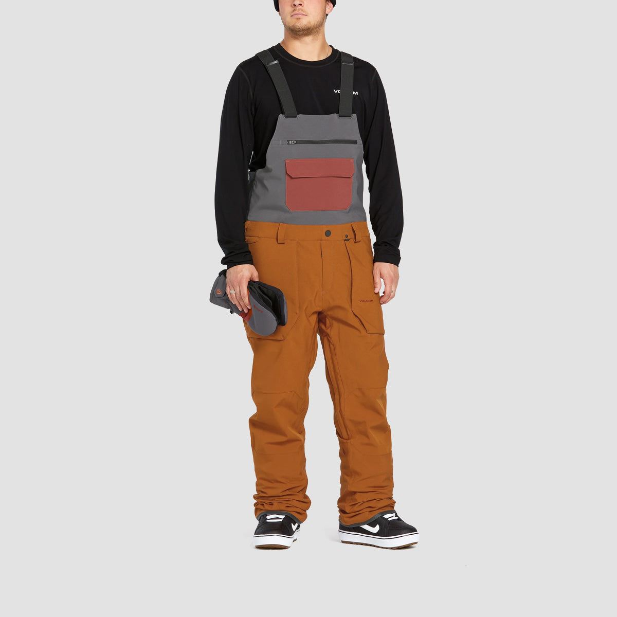 Volcom Roan 15K Snow Bib Overall Pants Caramel