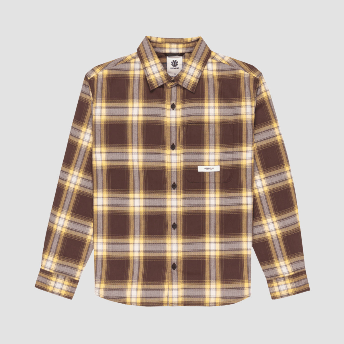 Element All Season 1Pkt Longsleeve Shirt Java/Cornsilk Plaid - Kids