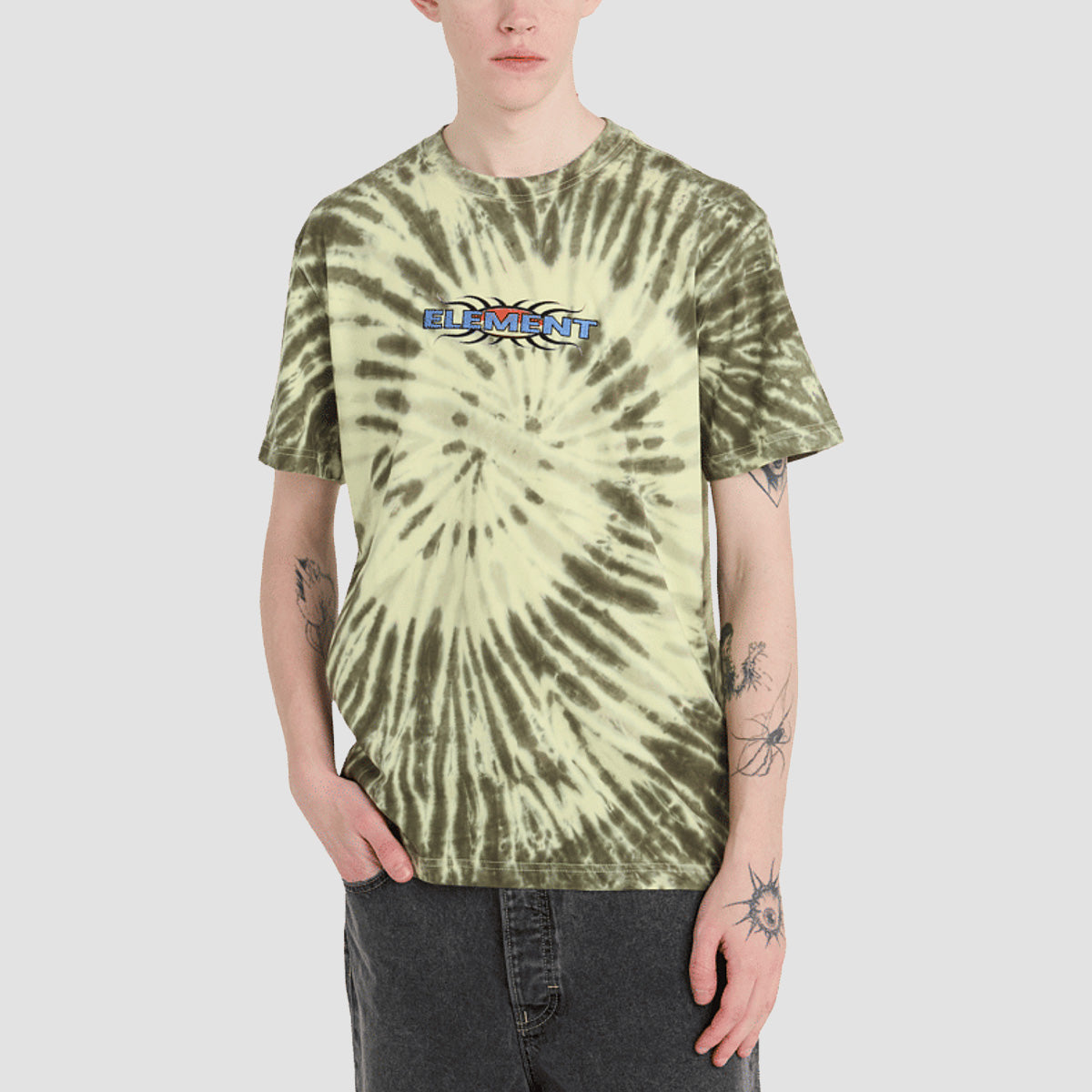 Element EAXE T-Shirt Wax Yellow Swirl Tiedye
