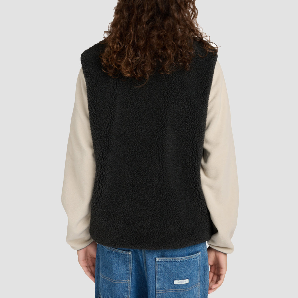 Element Lake Sherpa Vest Jacket Off Black