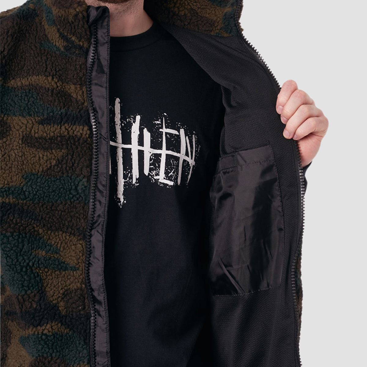 Heathen Wall of Sleep Fleece Vest Camo