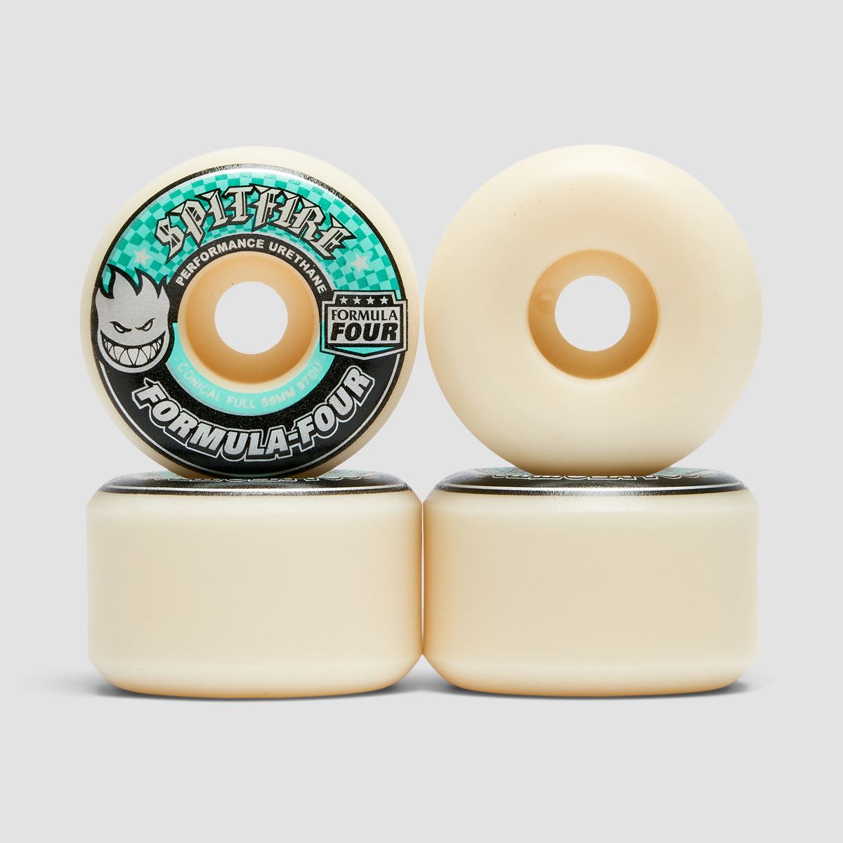 Spitfire Formula Four Conical Full 97du Skateboard Wheels Natural/Teal 56mm