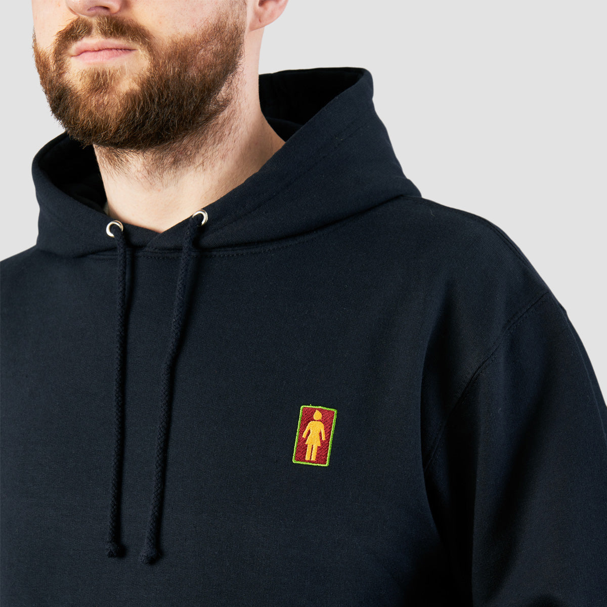 Girl OG Heavy Embroidered Pullover Hoodie Navy