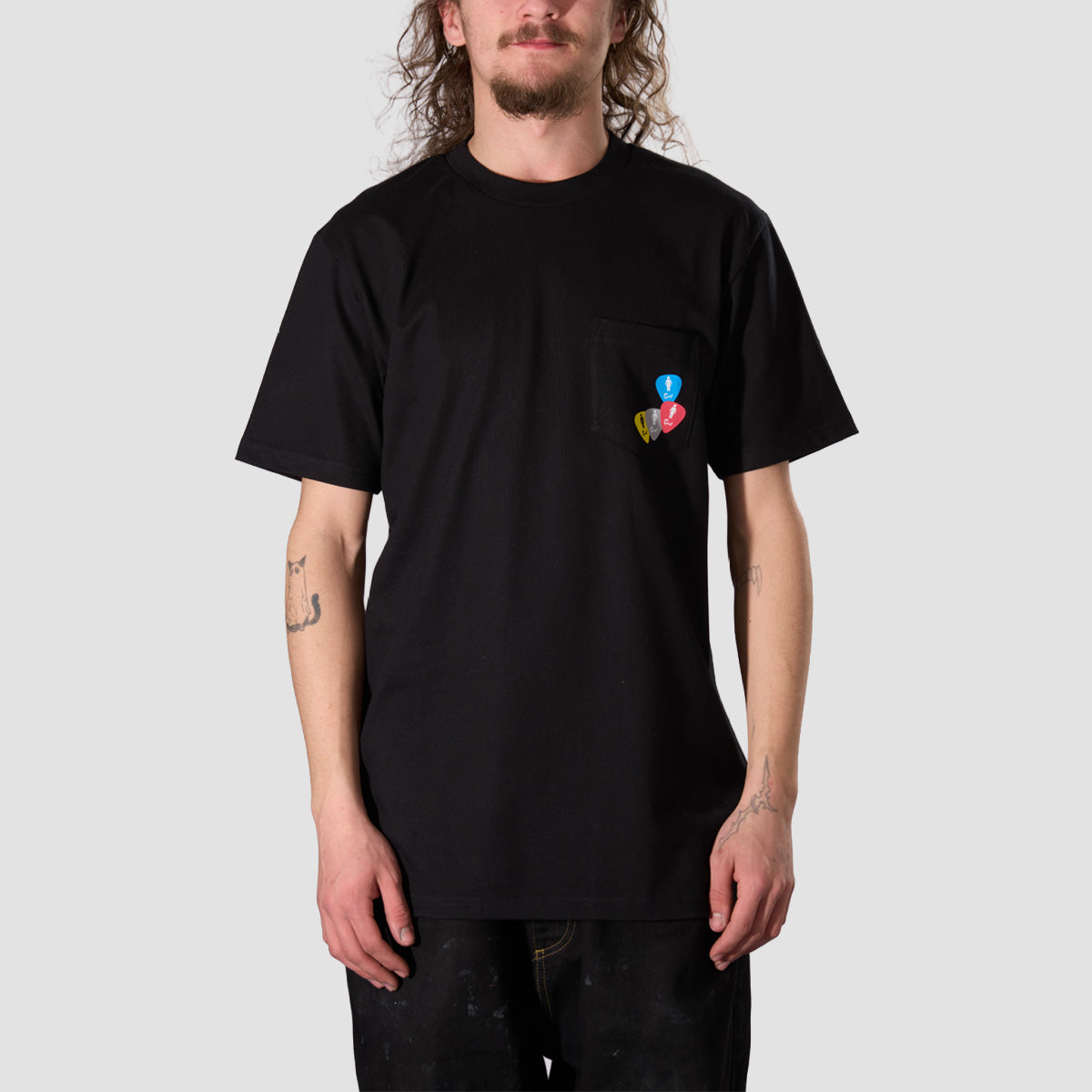 Girl Stomp Picks Pocket T-Shirt Black