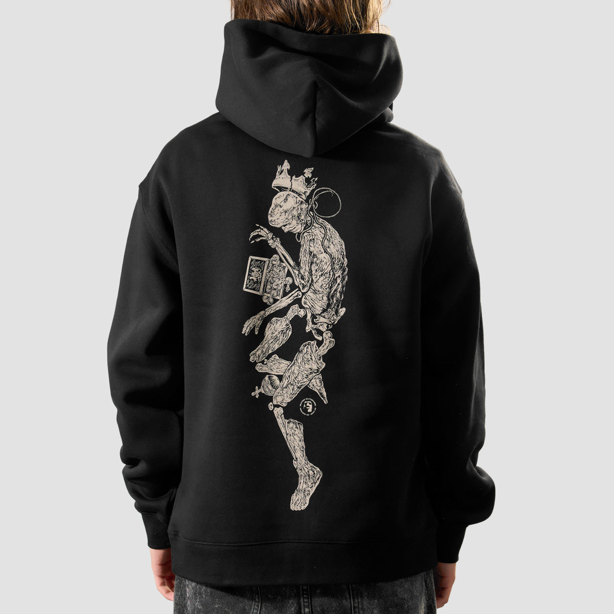 Heathen Bog King Relax Fit Pullover Hoodie Black