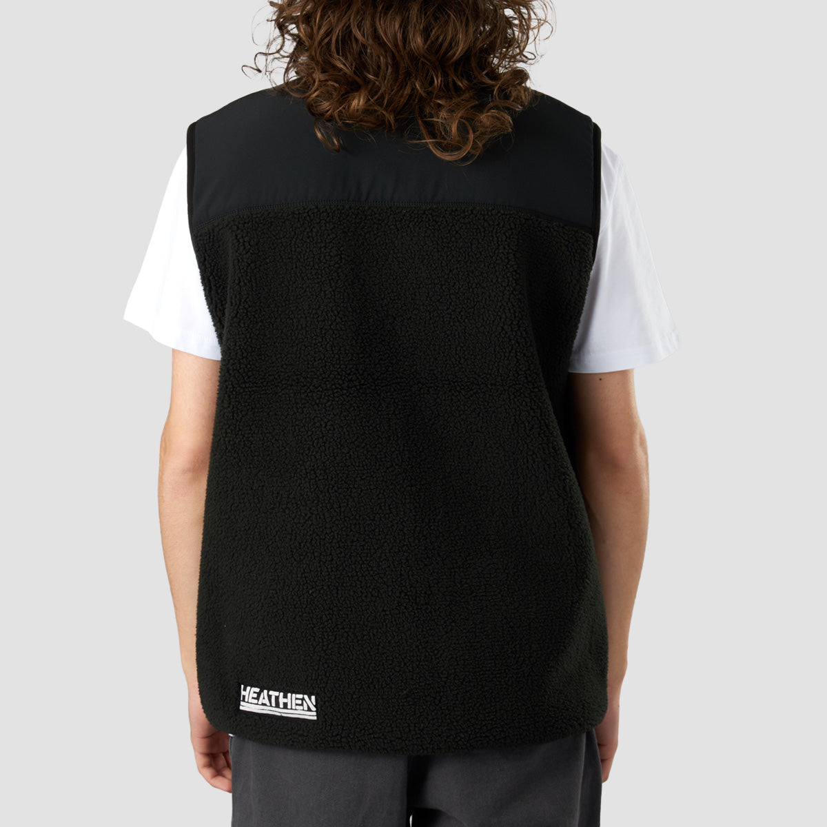 Heathen Coma Fleece Vest Jacket Black