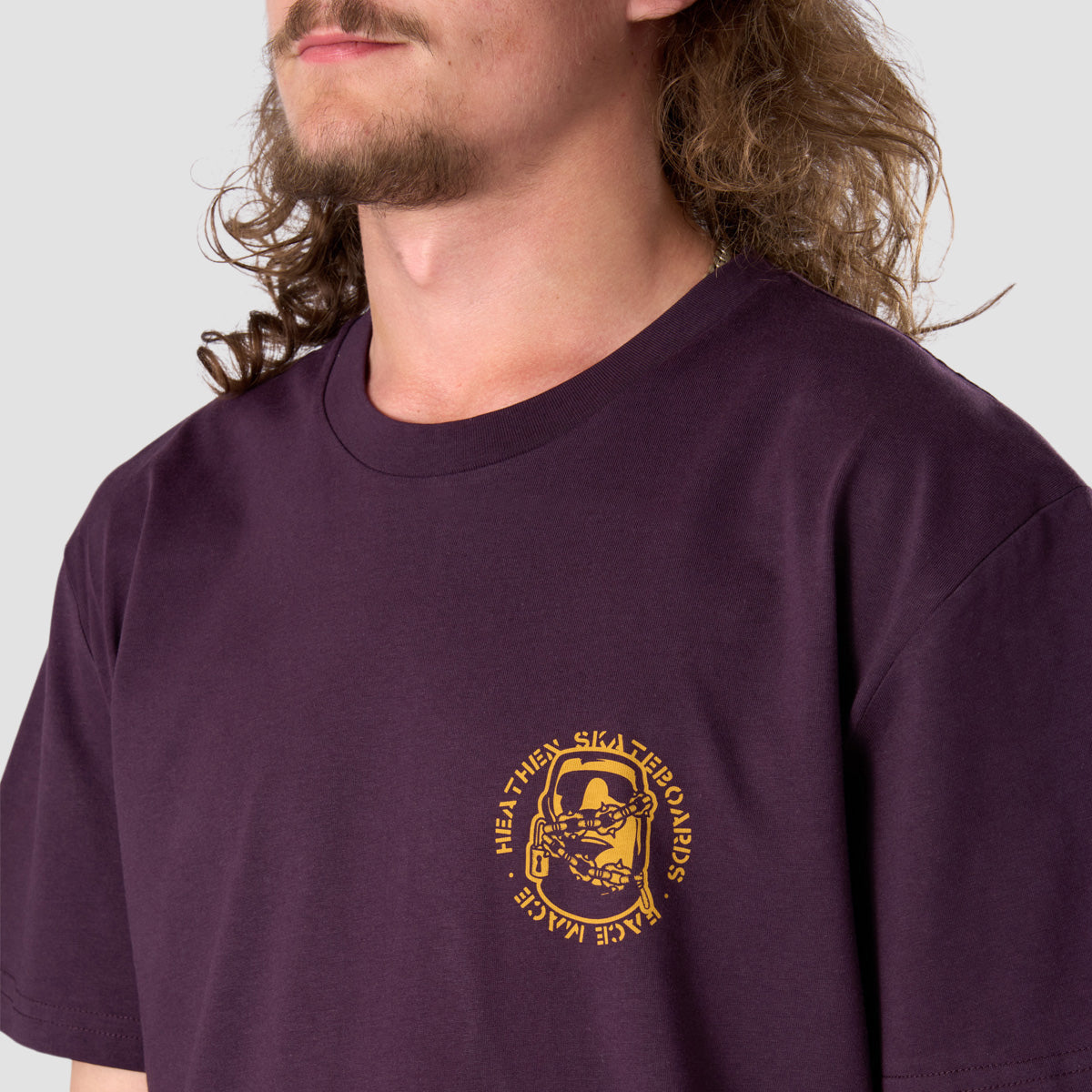 Heathen Mace Face T-Shirt Plum