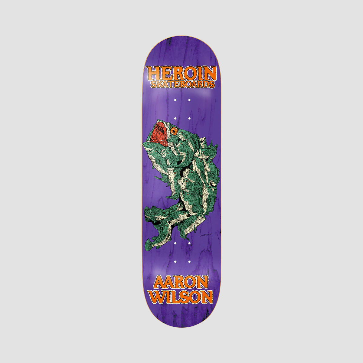 Heroin Aaron Wilson Fish Skateboard Deck Various Stains - 8.75"
