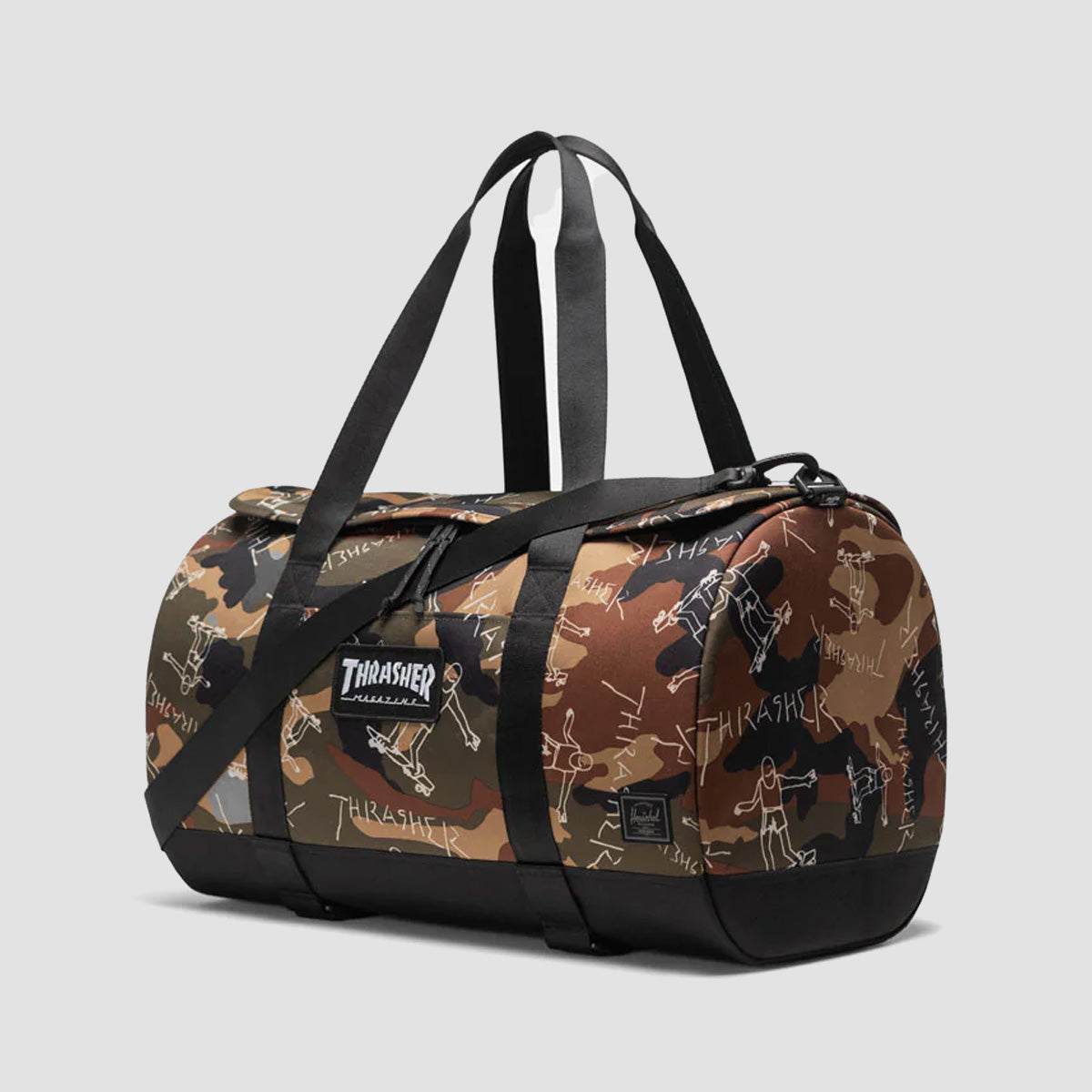 Herschel X Thrasher Gonz Heritage 40L Skate Duffle Bag Woodland Camo