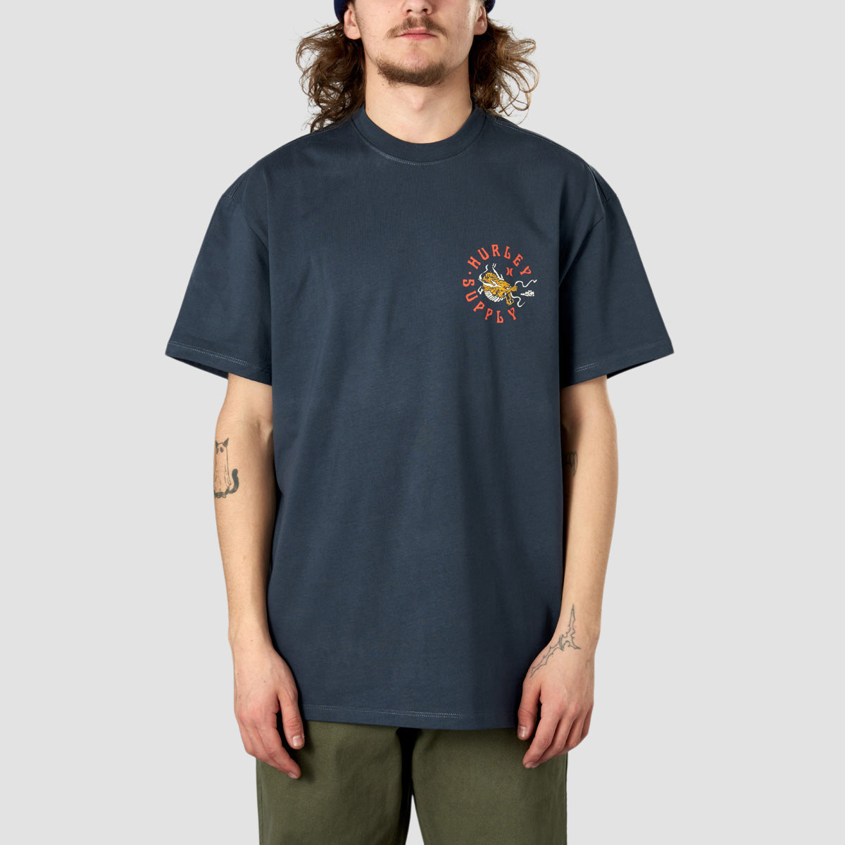 Hurley Dragon Lagoon T-Shirt Iron Ore