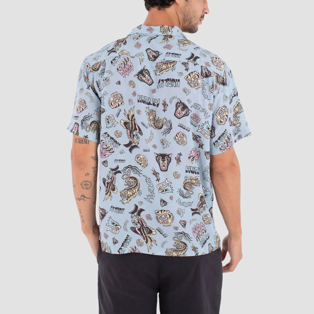 Hurley Etam Short Sleeve Shirt Worker Blue