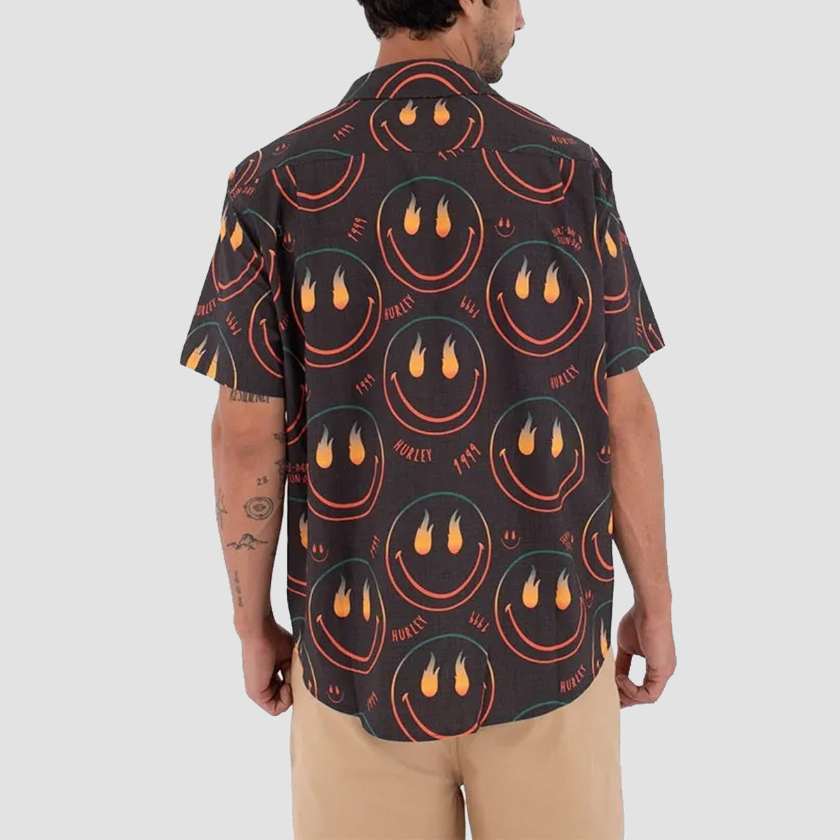 Hurley Happy Face Short Sleeve Shirt Black