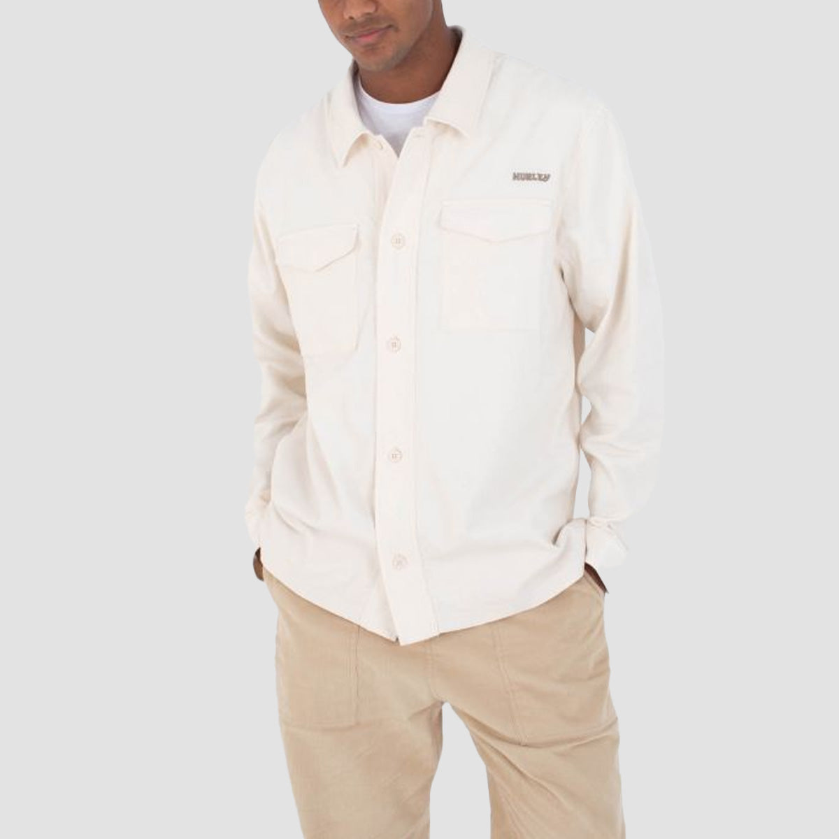 Hurley Lido Cord Overshirt Longsleeve Shirt Barley Bone