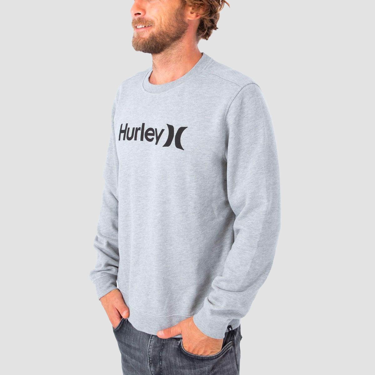 Hurley OAO Solid Crew Sweat Dark Heather Grey
