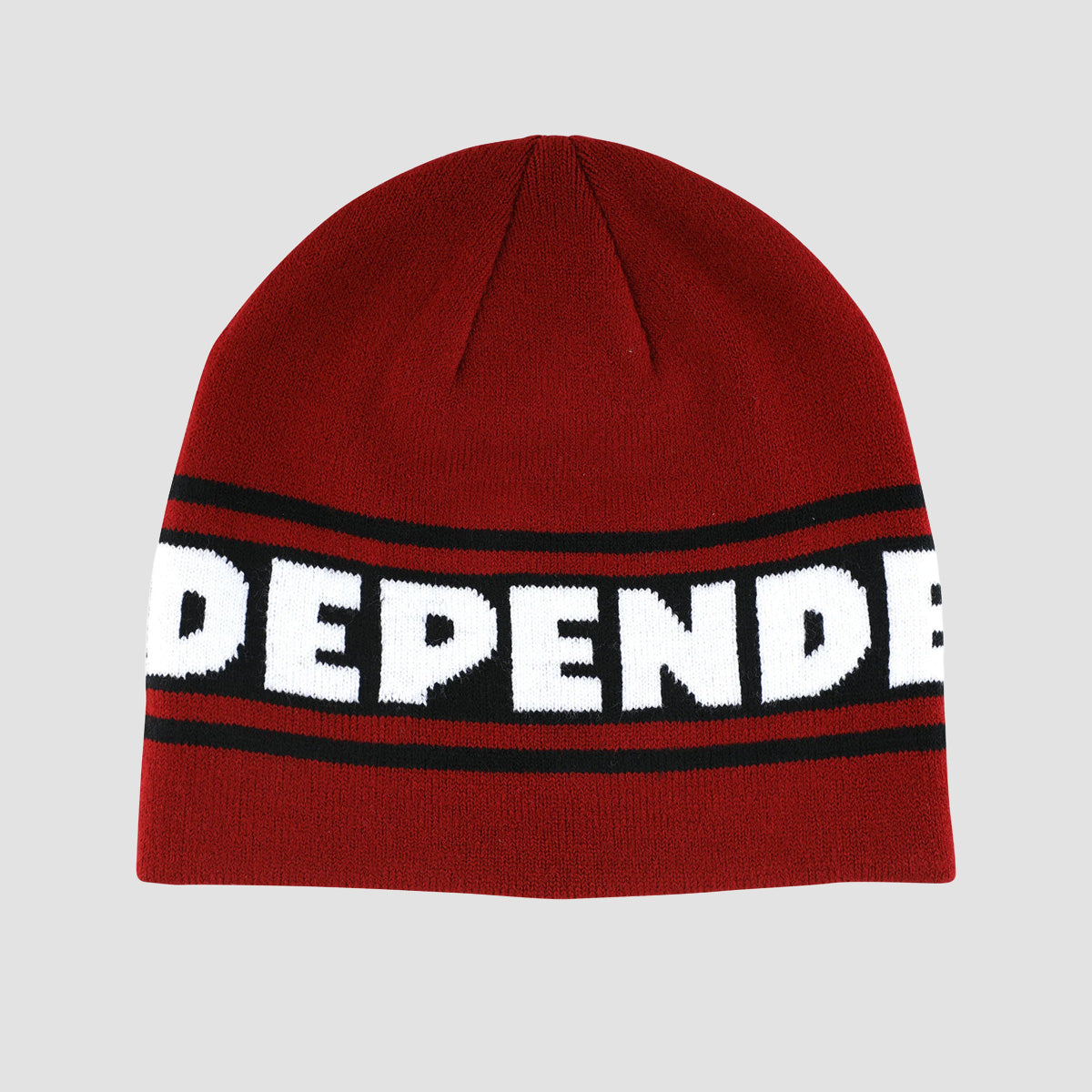 Independent Bar Logo Skull Beanie Red