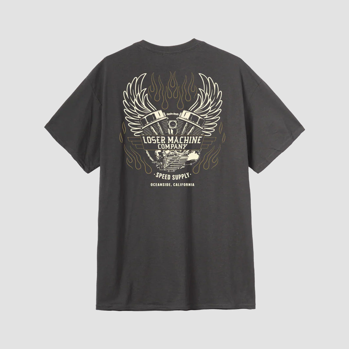Loser Machine Fly Wheel Pocket T-Shirt Charcoal