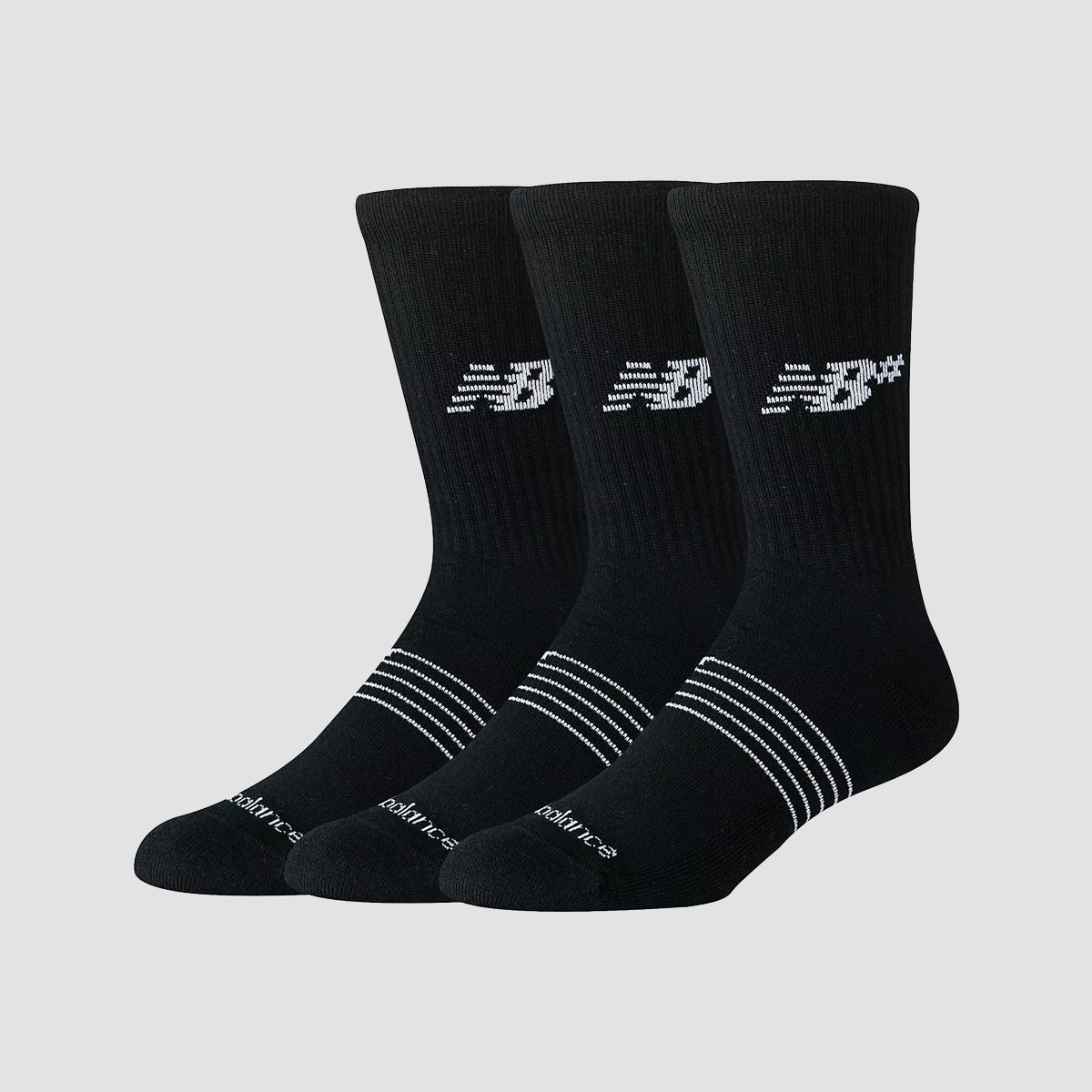 New Balance Active Numeric Crew Socks 3 Pack Black