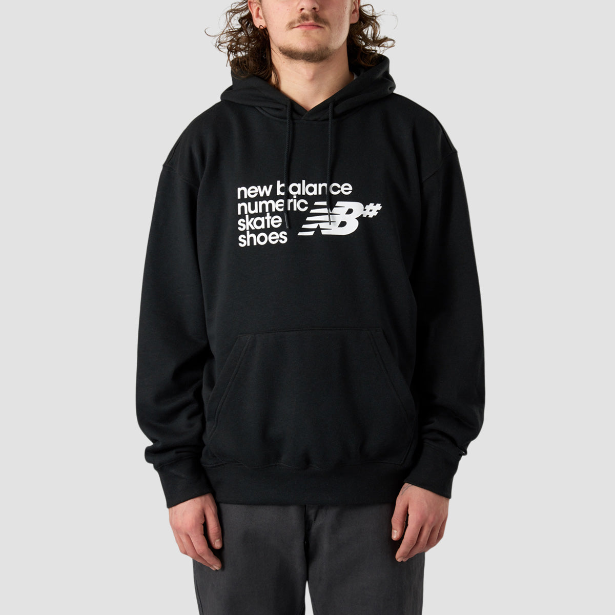 New Balance Logo Pullover Hoodie Black