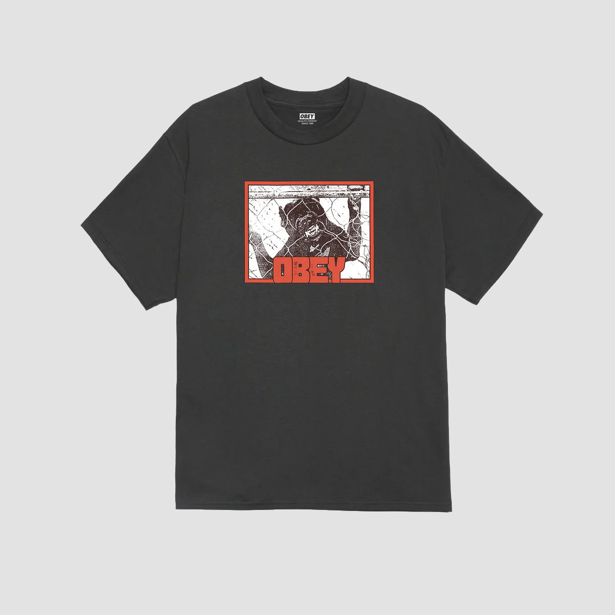 OBEY Beware T-Shirt Vintage Black