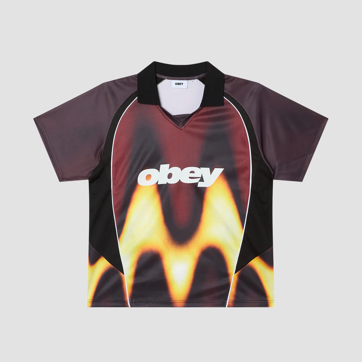 OBEY Blurred Soccer Jersey T-Shirt Burnt Red Multi