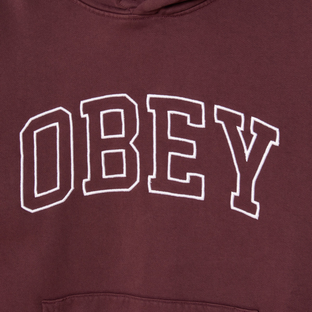 OBEY Collegiate Faded Extra Heavyweight Pullover Hoodie Winetasting Faded Wash