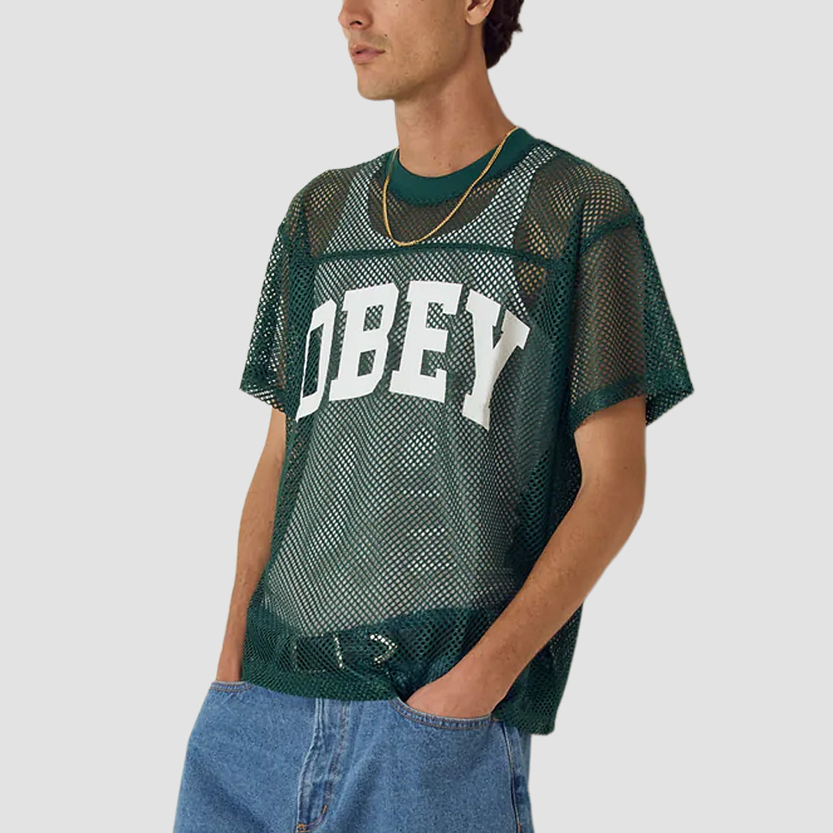 OBEY Collegiate Practice Jersey T-Shirt Rainforest
