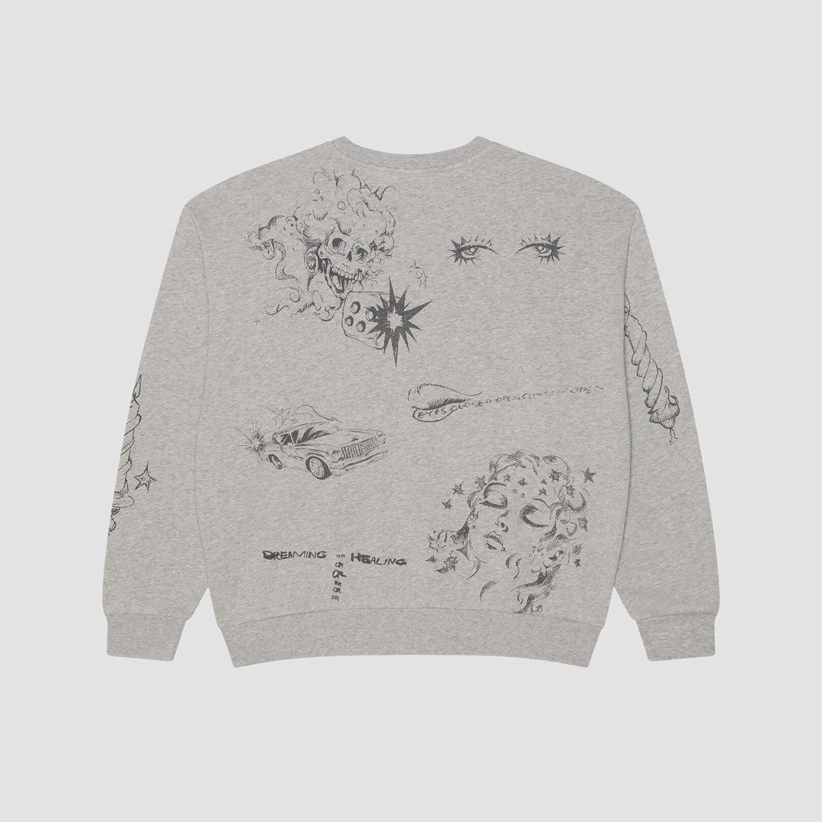 OBEY Dreams Crew Sweatshirt Dusty Ash Grey