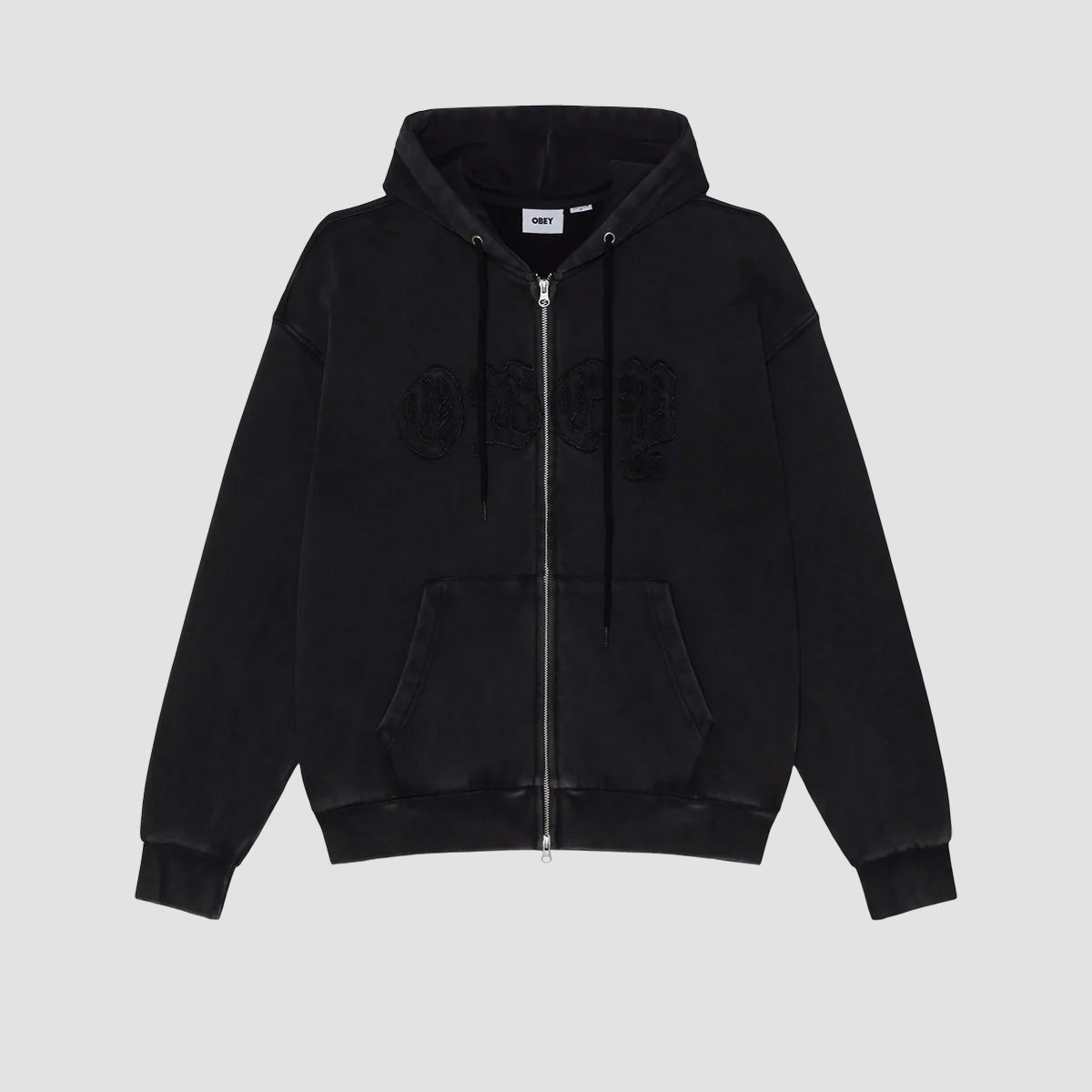 OBEY Gothic Zip Hoodie Dusty Black Limo