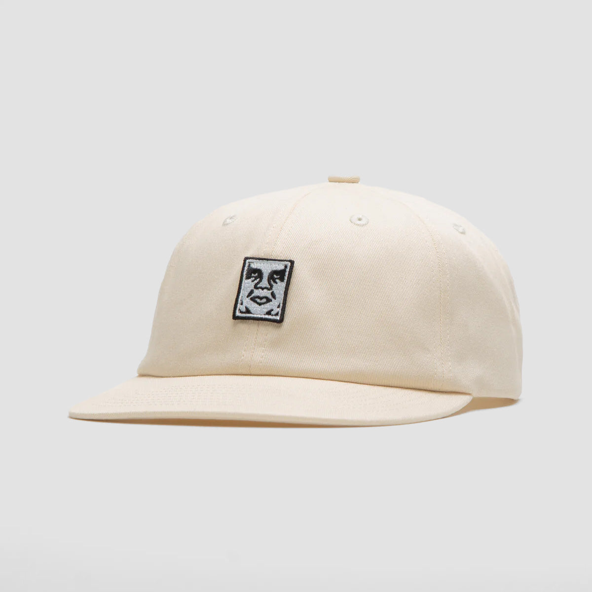 OBEY Icon Patch Panel Strapback Cap Unbleached