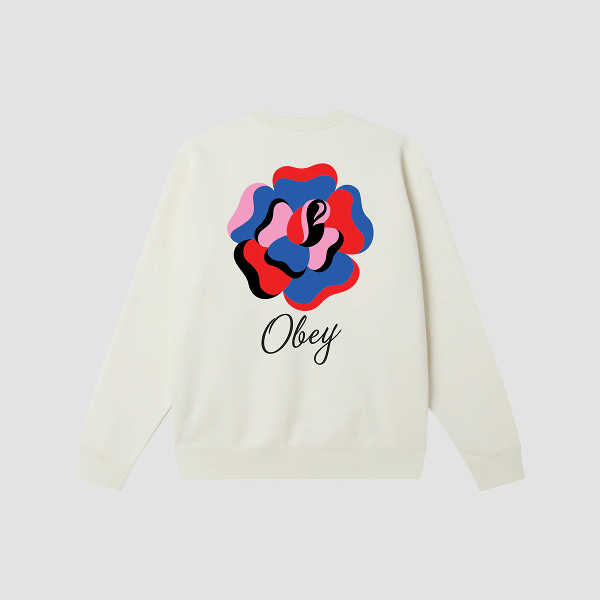 OBEY Paper Rose Crew Sweatshirt Off White