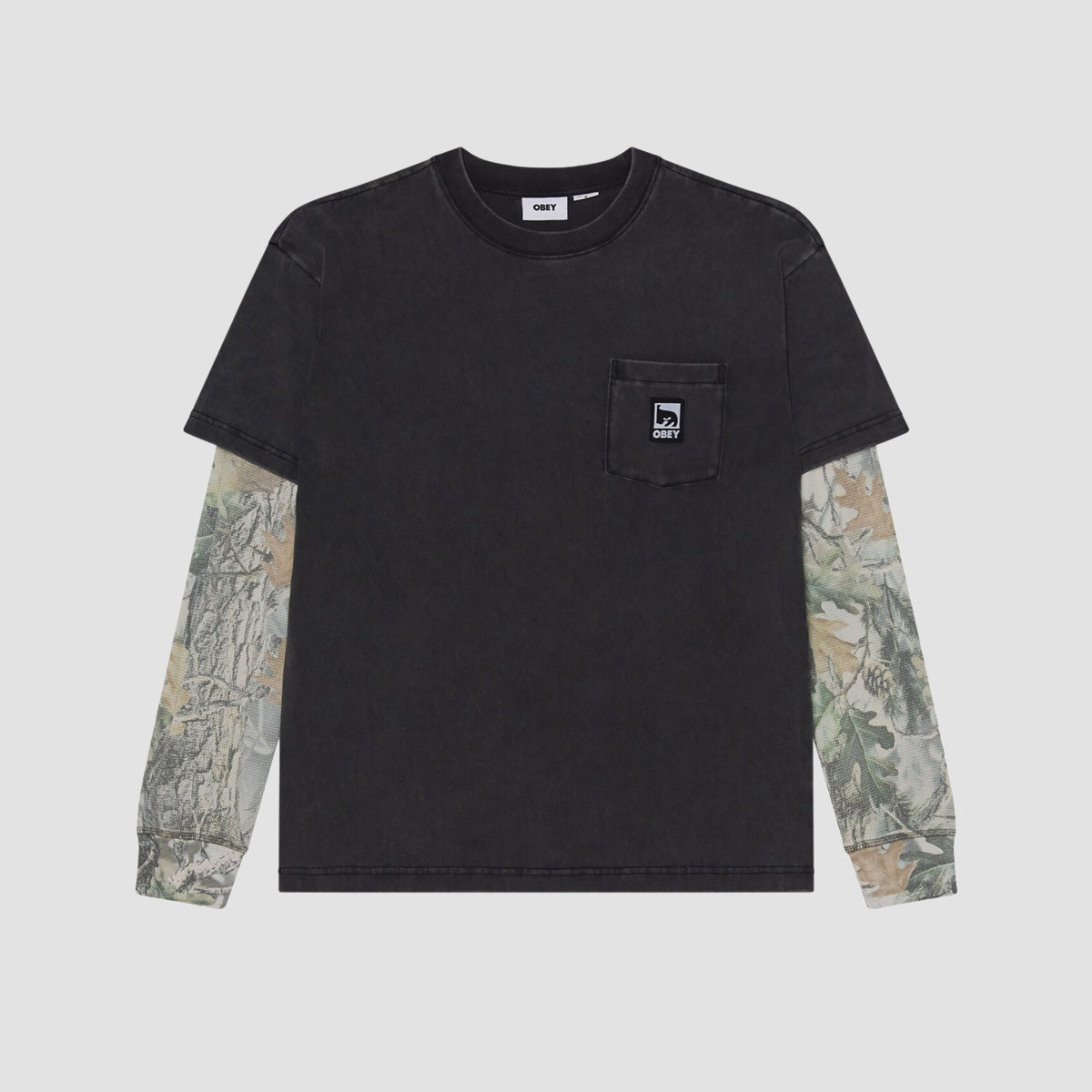 OBEY Post 2Fer Longsleeve T-Shirt Dusty Black Limo Multi