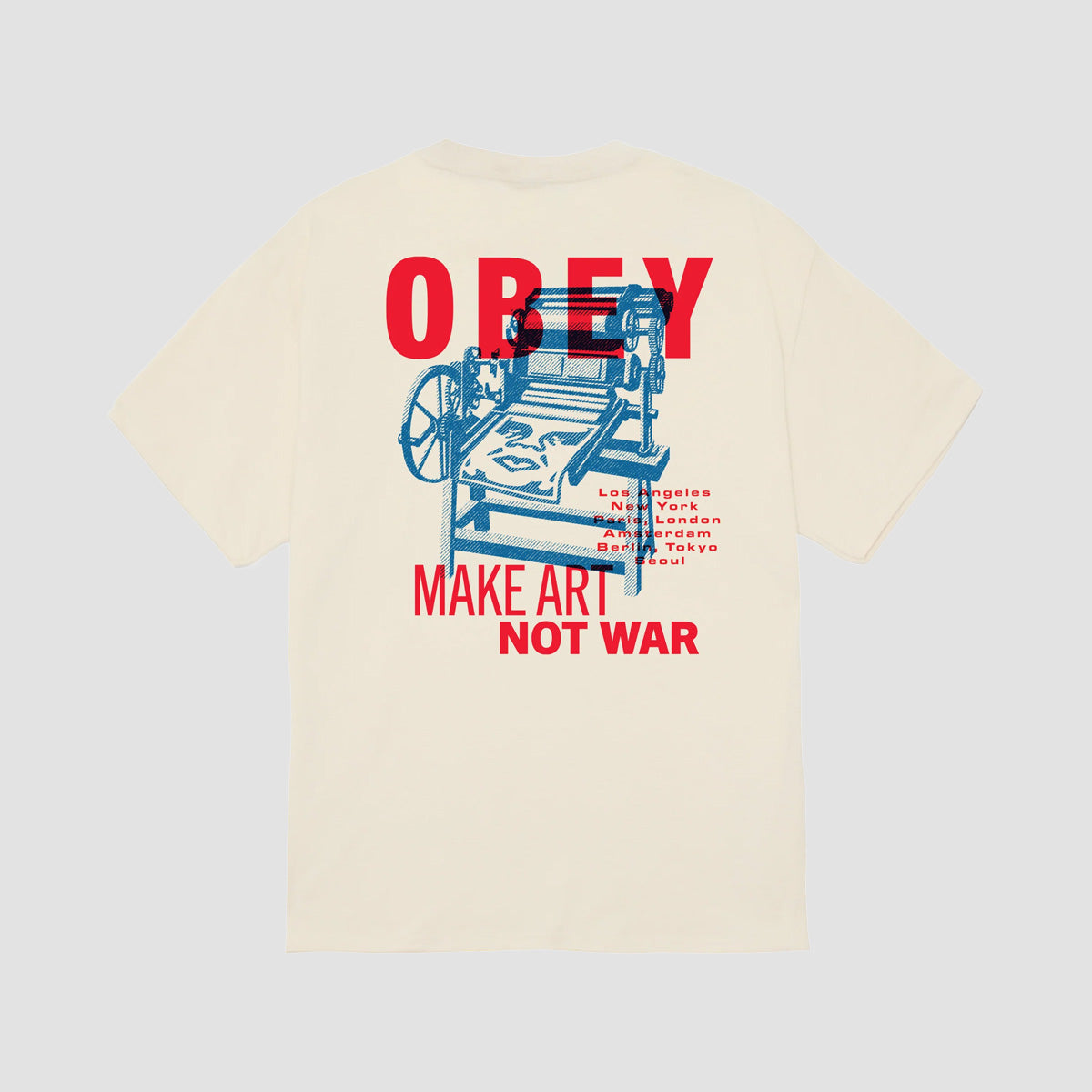 OBEY Printing Press Make Art T-Shirt Cream