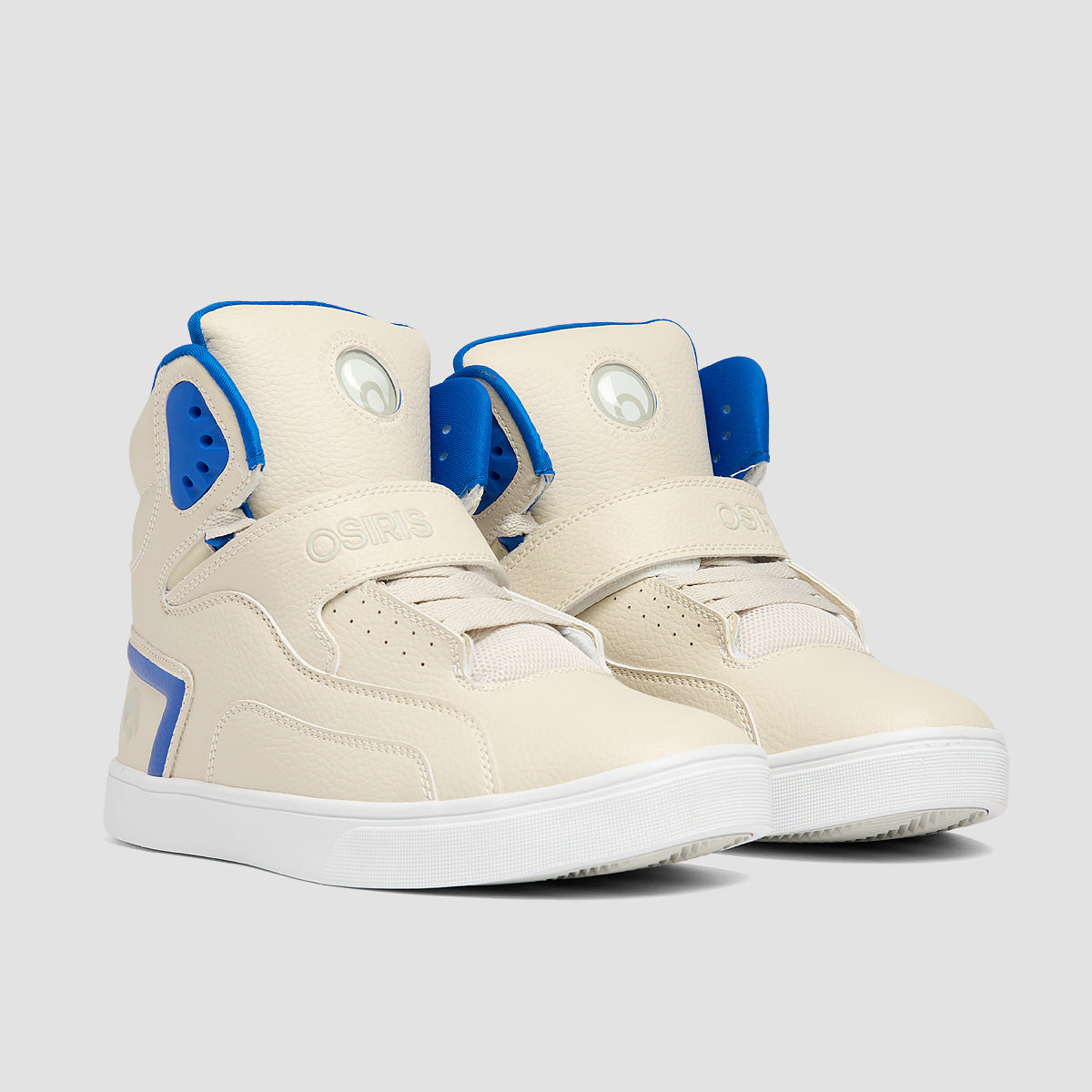 Osiris Rize Ultra High Top Shoes - Cream/Grey/Blue
