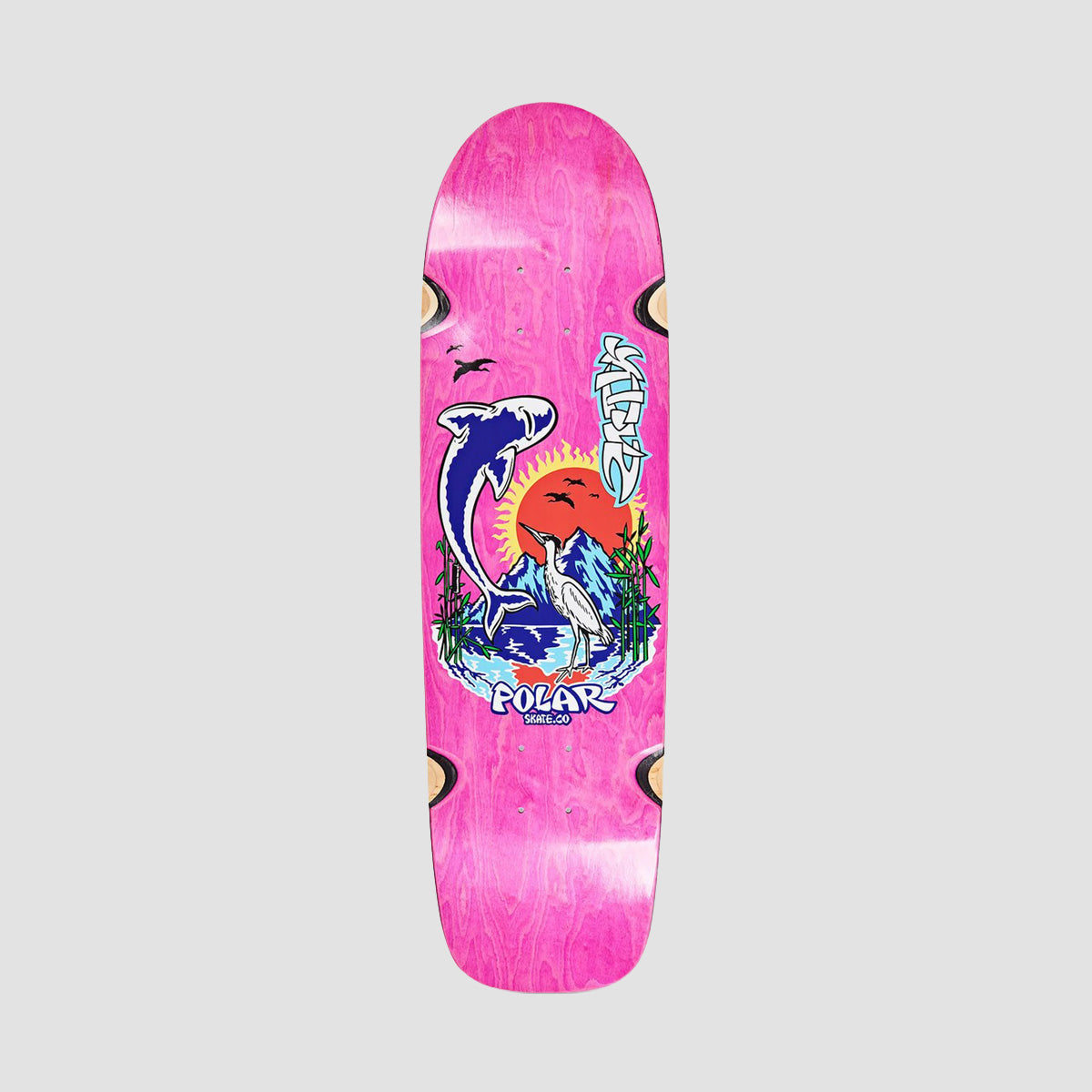 Polar Shin Sanbongi Mt Fuji WW Surf Jr Skateboard Deck Various Stains - 8.75"