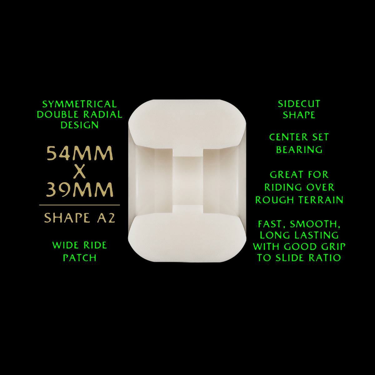 Powell Peralta Dragon Formula 88A A2 Skateboard Wheels Off White/Green 54x39mm