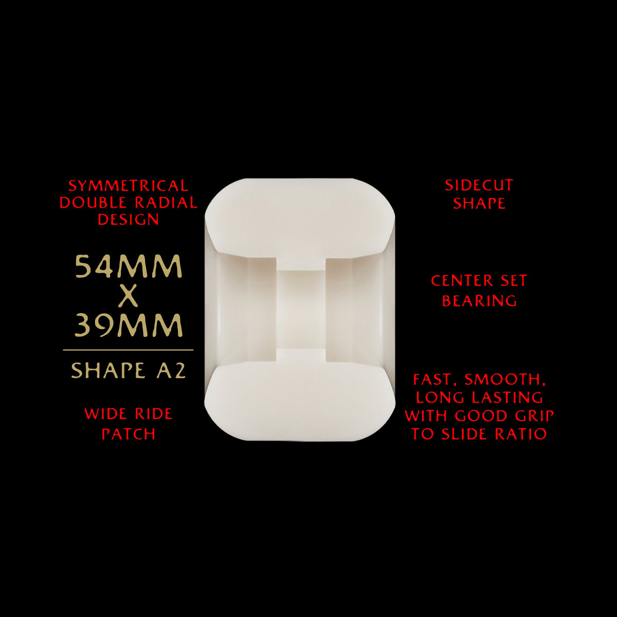 Powell Peralta Dragon Formula 93A A2 Skateboard Wheels Off White/Red 54x39mm